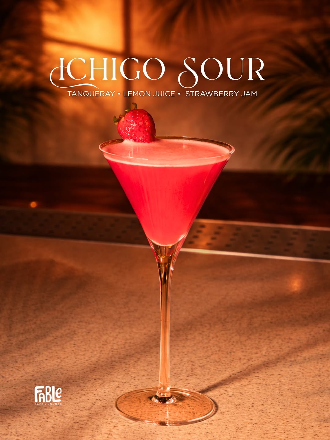 Ichigo Sour signature cocktail at Fable